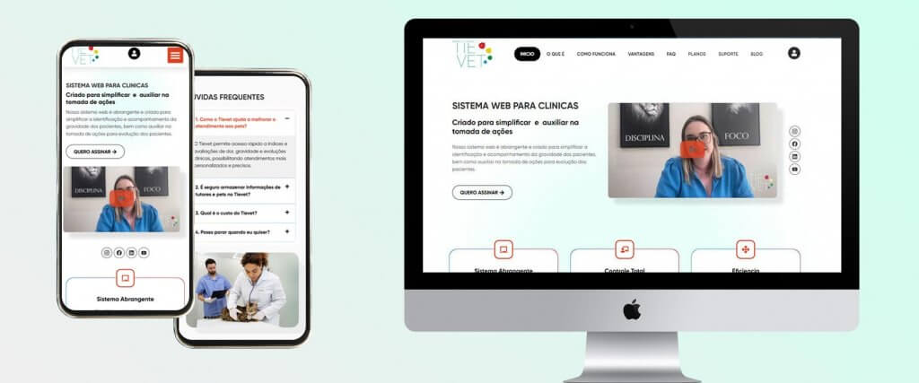 Criação de landing page para Tievet clinica veterinaria