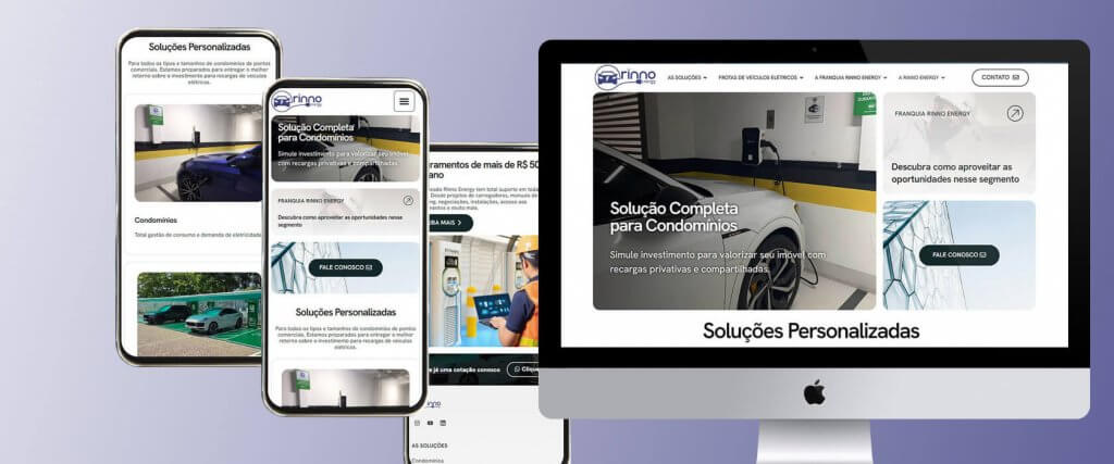 Criação de sites para empresas fornecedores de sistemas de recargas de veículos elétricos
