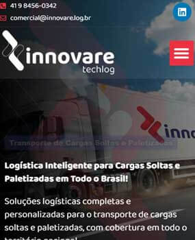 Criação de sites Curitiba Sites Responsivo Innovare Transportadora