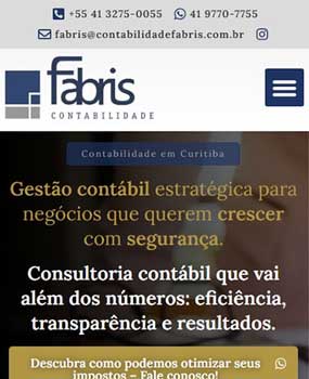 Criação de sites Curitiba Sites Responsivo Site para Contabilidade Fabris