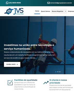 Criação de sites Curitiba Sites Responsivo JVS Facilities